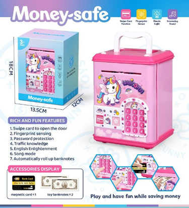 Unicorn Fingerprint & Swipe Card Unlock Piggy Bank
